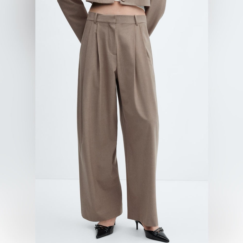 MANGO Wideleg Pleated trousers
